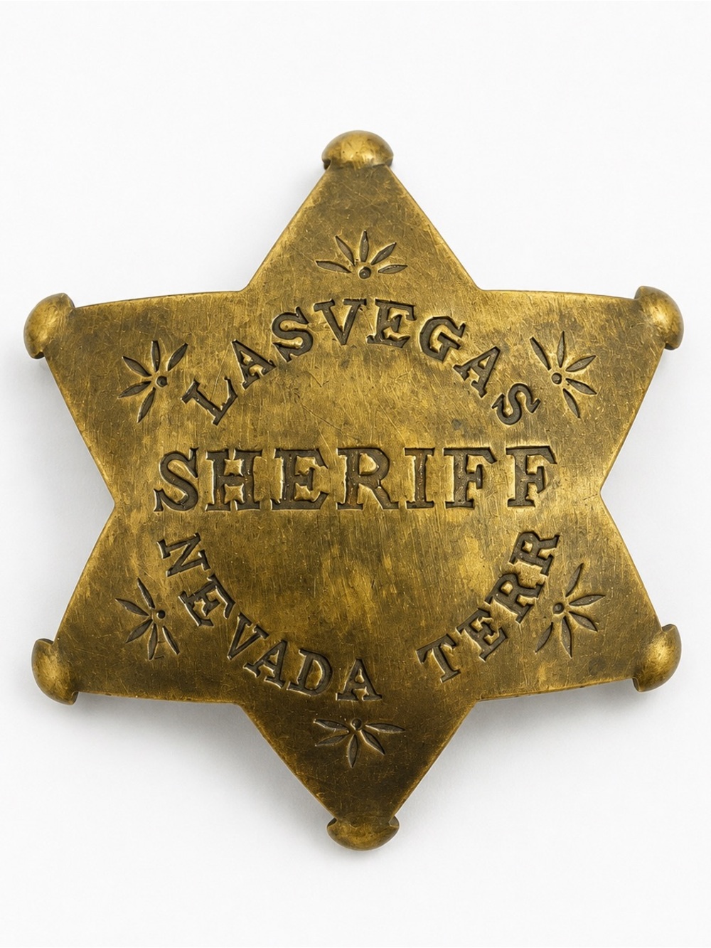 NEW Western Star Brass Badge Las Vegas Nevada Territory Sheriff